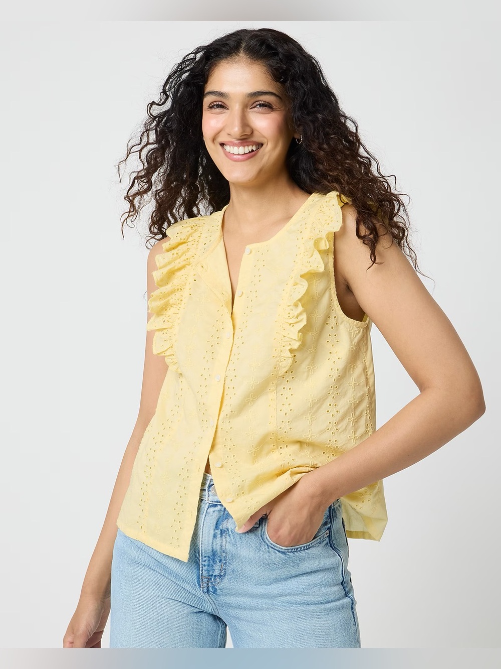 J.Crew Factory Eyelet flutter-sleeve top